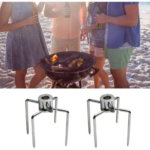 2 Pcs Stainless Steel Grill Rotisserie Forks Multifunctional Four-claw Barbecue Fork Home Kitchen Outdoor Barbecue Accessories