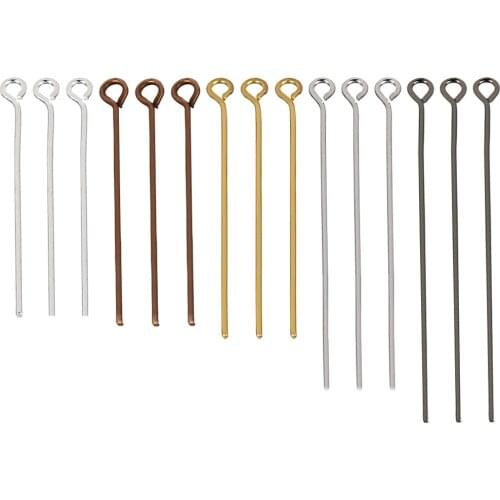 200pcs/bag 20 mm Eye Head Pins 7 colors Plated Beading Eye Pins For Jewelry Findings Making DIY Earring Supplies