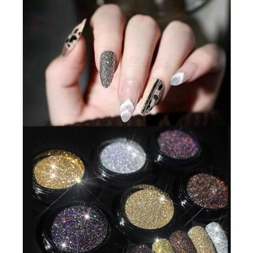 6Box/set Crystal Diamond Powder Glitter Nail Coffe Powder Metallic Brown Glitter Fine Polyester Glitter Decoration For Nail Art