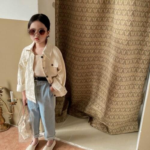 2021 new Baby Girls Boys Spring Autumn Denim Coats Jackets Fashion Cartoon Jacket Kids Children Overwear Clothes