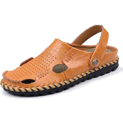 Big Size Classic Comfortable Men Summer Leather Sandals Beach Men Sandal