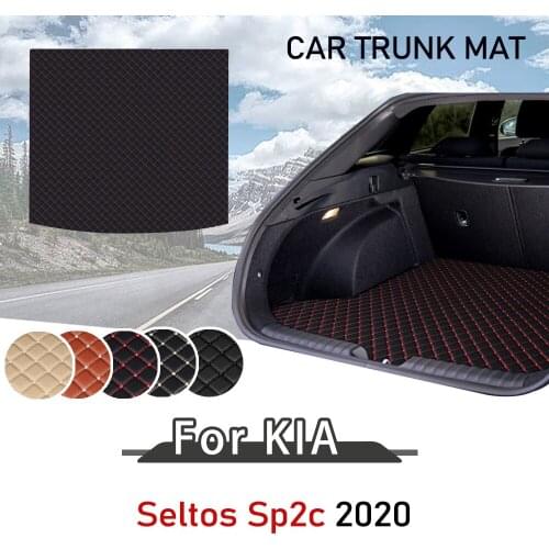 For Kia Seltos KX3 2020 SP2c Leather Car Trunk Mat Rear Trunk Floor Mat Tray Carpet Cargo Liner floor mat Accessories