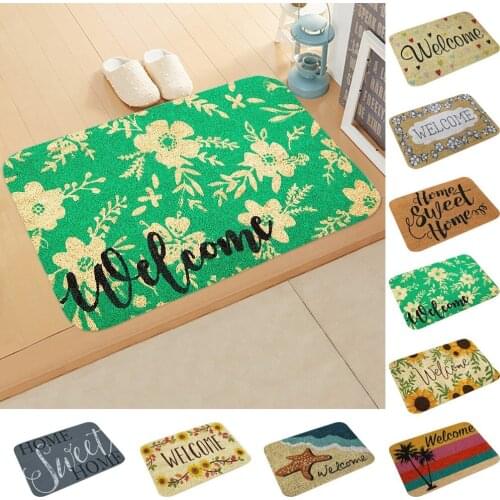 Welcome Doormat 40x60cm Kitchen Mat Cheaper Anti-slip Modern Area Rugs Living Room Balcony Bathroom Printed Carpet Bath Mat