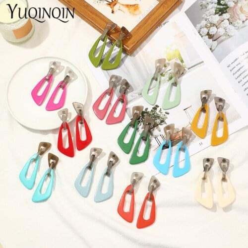 Fashion Acrylic Drop Earrings For Women 2021 Korean Dangle Resin Big Long Earrings Trend Ladies Hanging Jewelry Party For Girls