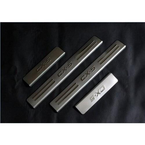 High Quality Stainless Steel Side Door Sill Scuff Plate Trim Fit For Mazda CX-5 CX5 MK1 2012 2013 2015 2016 Free shipping