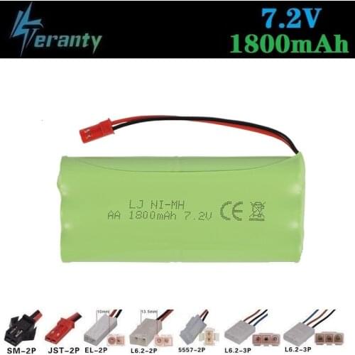 JST Plug ) 7.2v 1800mah NiMH Battery For Rc toys Car Tanks Trains Robots rc Boats Guns AA 700mah 7.2v Rechargeable Battery