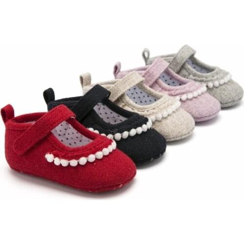 Baby Girls First Walkers Newborn Shoes Cute Solid Color Infant Prewalker Soft Bottom Anti Slip Toddler Girls Princess Shoes