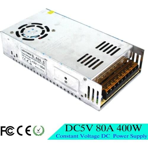 Single Output Regulated DC5V 80A 400W DC Power Supply Switch Switching Transformers 110V 220V AC-DC SMPS for Led Display Screen