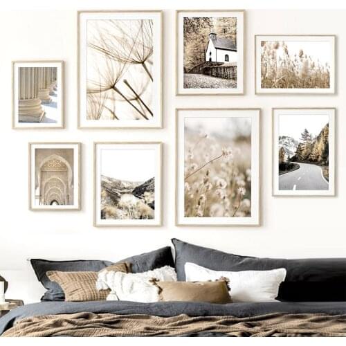 Dandelion Reed Mountain Roman Column Fall Wall Art Canvas Painting Pictures Nordic Posters And Prints For Living Room Decoration