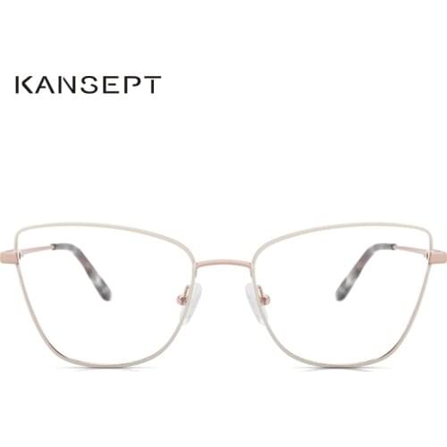 KANSEPT Eyeglasses Frame Women Cat Eye Glasses Transparent Myopia Eyeglasses Frame New White Stylish For Women MS3535