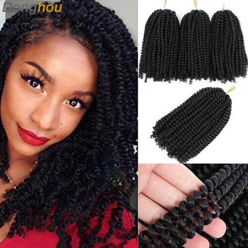 Wholesale Price 5Packs Spring Twist Hair Butterfly Locs 8Inch Ombre Bomb Twist Crochet Hair Synthetic Spring Twist Braiding Hair