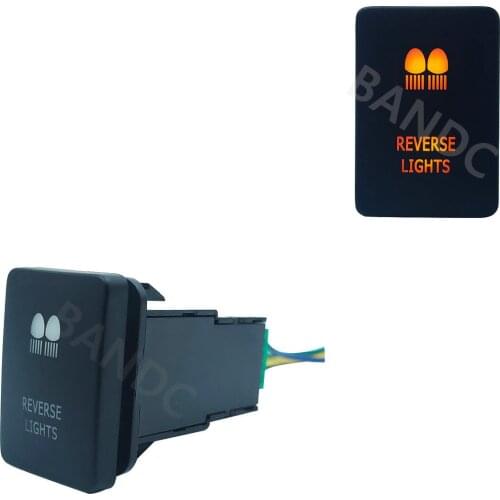 Orange Led Lamp Car Switch REVERSE LIGHTS On Off SPST Push Button Switch for Toyota Prado 2010/2015 Toyota Hilux 09/2015, +Wires