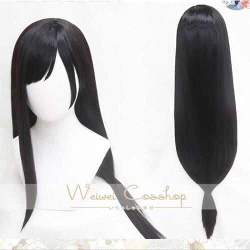 New Arrival 100cm Black Straight Side Parting Styled Synthetic Hair Tifa Lockhart Wigs Cosplay Party Halloween Wig + Wig Cap
