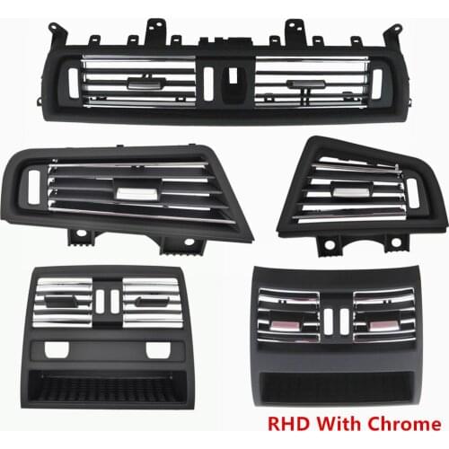 RHD Front Row Wind Left/Center/Right/Rear Air Conditioning Vent Grill Outlet Panel Chrome Plate For BMW 5 Series F10 F18 10-2017
