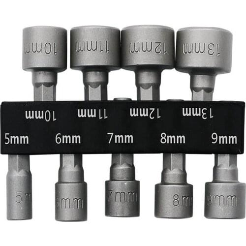 9Pcs 14pcs 5-13mm Wrench Socket Adapter Set 1/4 Inch Hex Shank Screw Nut Driver Hand Tools Metric Power Tool Drill Bit Adaptor
