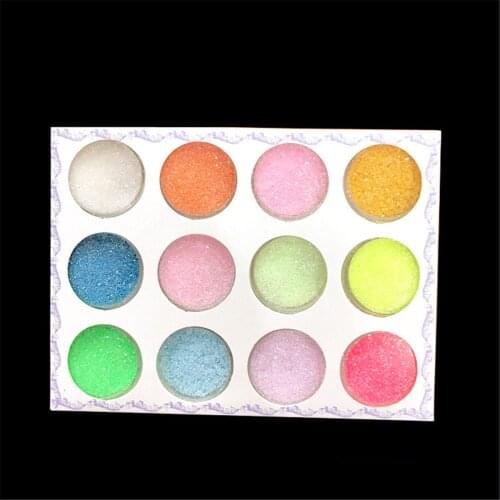 12pcs Rainbow Powder Mermaid Flakes Dust Charms 3d Nail Art Decorations for Nail Polish UV Gel Makeup Accessories Manicure Tools