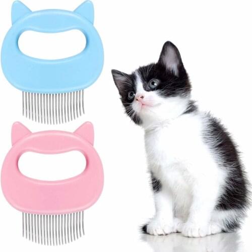 Pet Cat Grooming Massage Brush with Shell Shaped Handle Hair Remover Pet Grooming Massage Tool