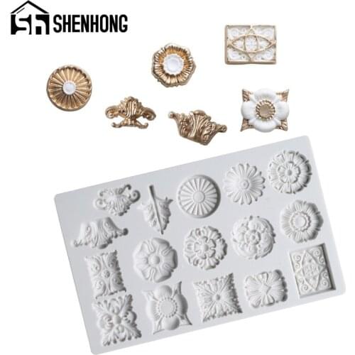 SHENHONG Retro Relief Silicone Fondant Cake Mold Sugarcraft Dessert Pastry Decorating Tools Chocolate Gumpaste Baking Mould