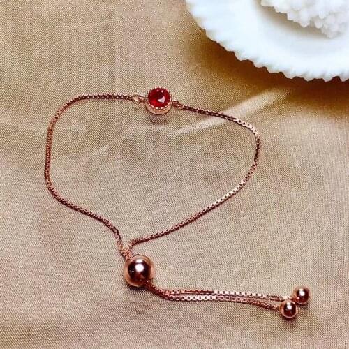 Shilovem 925 sterling silver New Burning Pigeon Blood Ruby Bracelets fine Jewelry trendy women party new 5*5MM ml0505999agh