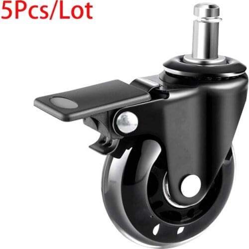 Office Chair Caster Wheels 2Inch 2.5Inch 3 Inch Swivel Rubber Wheels Replacement Soft Safe Rollers Furniture Hardware