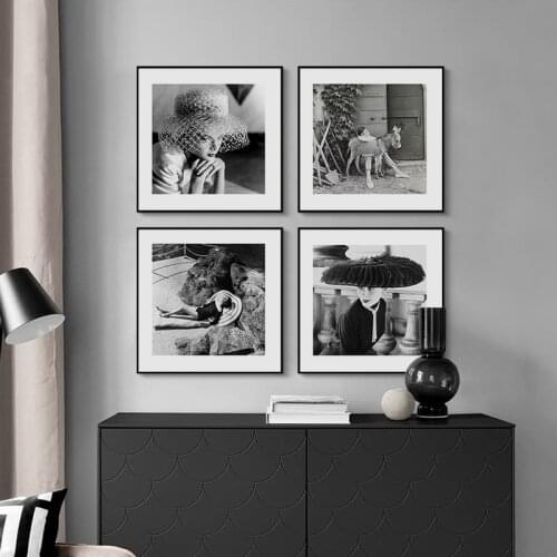 Modern Black And White Famous Celebrity Wall Art Picture Posters And Prints Canvas Paintings Home Decoration Square Poster