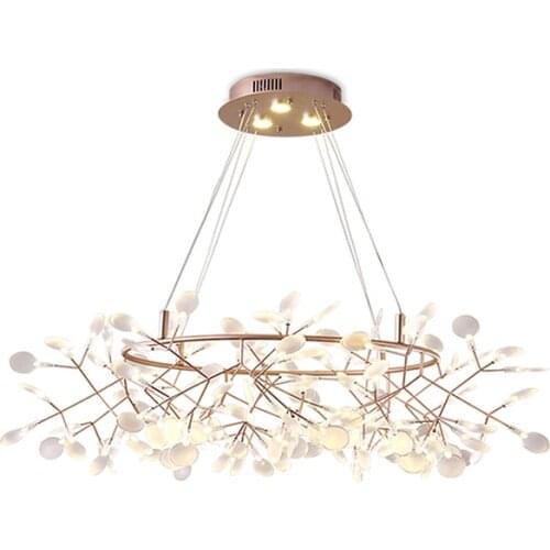Art Deco LED Postmodern Stainless Steel Acryl Firefly Suspension Luminaire Lampen Lustre Chandelier Lighting For Dinning Room