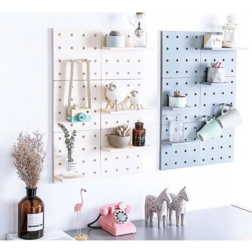 Hole Plate Storage Organizer Holder Home Living Room Kitchen Bedroom Partition Wall Wall Hanging Wall Shelf