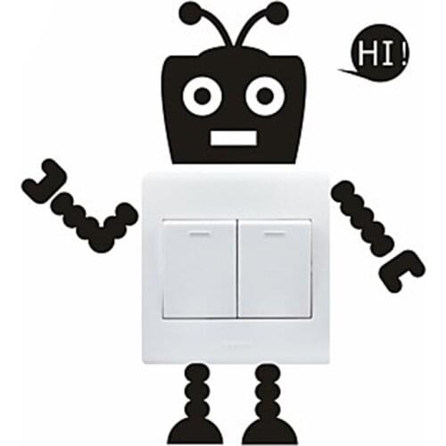 Creative Robot DIY Art Switch Sticker Living room Bedroom Decorative Wall Stickers Vinyl Waterproof Murals JG1974