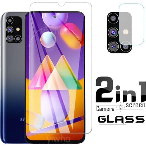 2 in 1 tempered glass for samsung m31s camera protector for samsung galaxy m 31s protective glass screen glass on SM-M317F M317F