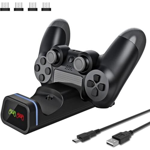 Ps4 Charging Station for Playstation 4 Controller Dual Chargers Joystick Stand Support With 4 Micro USB Game Accessories