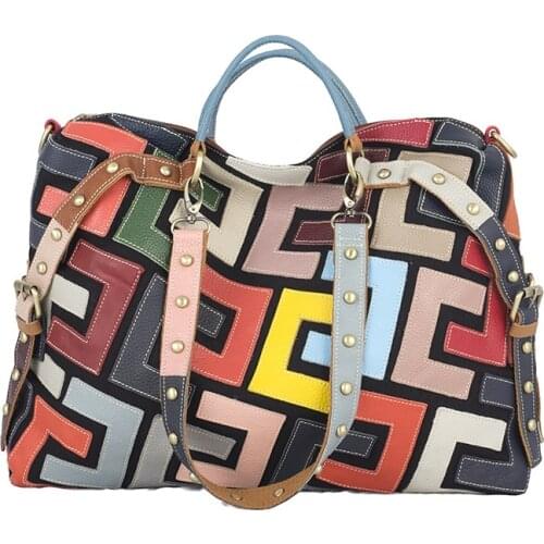 Woman Real Leather Casual Tote Hand Bags Summer 2021 New Female Colorful Large Capacity Business Party Shoulder Bags Handbag