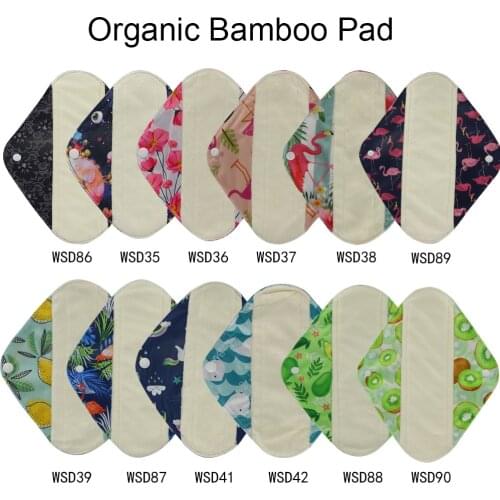 10PCS(3S+4M+3L)Reusable Bamboo Charcoal Pads Sanitary Menstrual Pads Washable Panty Liner Feminine Hygiene Maternity Cotton Pads