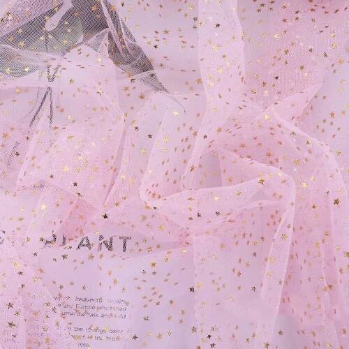 160cm*100cm/pc Star Mesh Fabric Sequined Tulle Fabric Handcraft Dress Clothing Wedding Party Decoration Cloth Sewing Materials