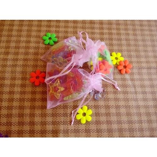 200pcs 17*23cm Pink Organza Gift Bag Jewelry Packaging Display Bags Drawstring Pouch For Bracelets/necklace/wed Mini Yarn Bag