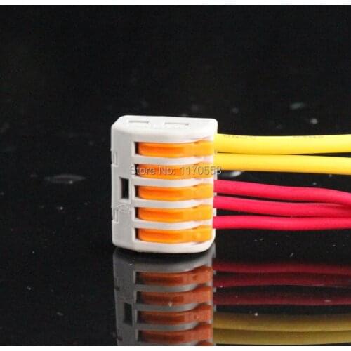 2015 free shipping 20pcs PCT-215 new 5 Pin Universal compact wire wiring connector conductor terminal block with lever