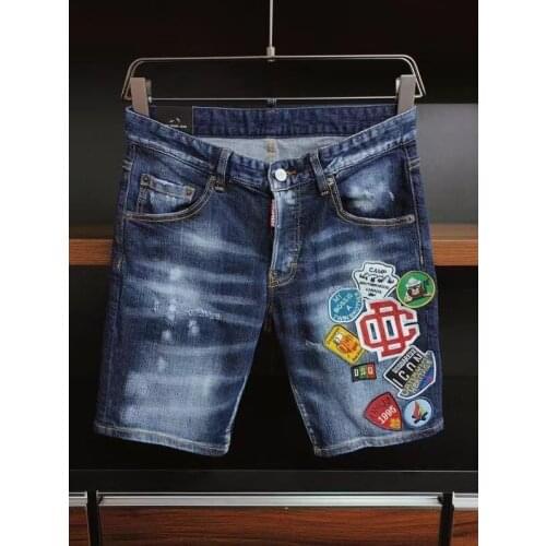 2021 Fashion Trend DSQ2 Ripped Paint Dot Mens Motorcycle Jeans *9808-1