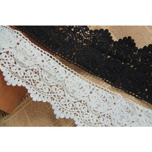 5Yard/Lot Water soluble diy handmade Cotton embroidery clothes accessories lace trim laciness fabric 8cm wide