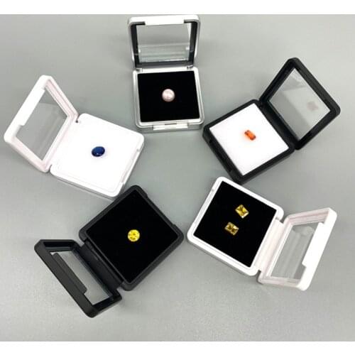 50pcs Empty Jewelry box Gem stone packing case plastic display holder 5.5x5.5cm