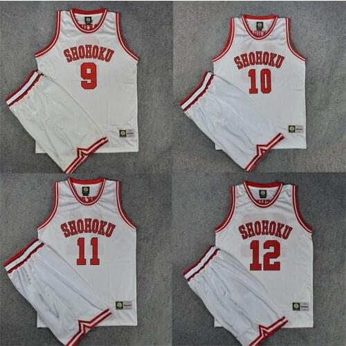 Anime Slam Dunk Shohoku All Members ANZAI Akagi KOGURE MIYAGI SAKURAGI RUKAWA MITSUI Basketball Jersey Anime White Top Shorts
