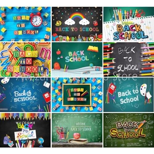 Back To School Photography Backdrop Blackboard Chalk Globe Drawing Book Study Child Baby Photo Background Studio Photozone Decor