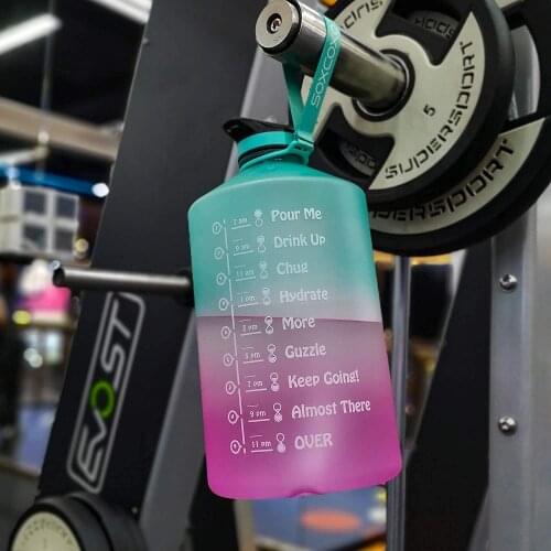 1 Gallon Water Bottle with Straw,BPA Free Large Gallon Water Jug with Time Marker,128 OZ Water Bottle for Sport Gym Fitness Outd