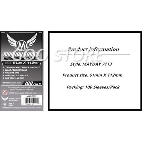 5 packs/lot MAYDAY Card Sleeve 7113 for 61*112mm cards protector clear pack case Board Games Sleeves