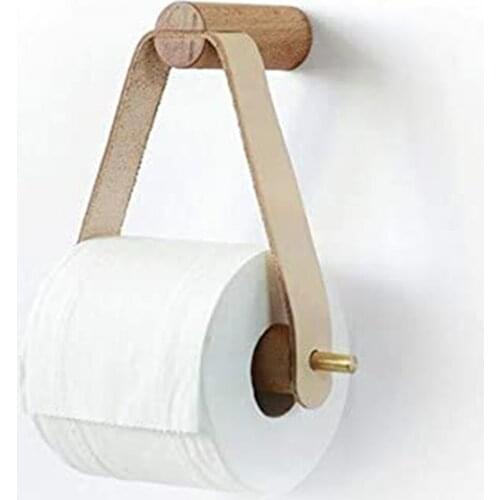 Wooden Toilet Paper Holder Bathroom Storage Wall Mount Roll Paper Holder Multipurpose Hand Towel Dispenser Toilet Tissue Rack