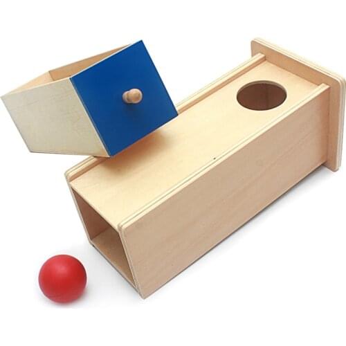 Montessori Kids Toy Baby Wood Ball Rectangular Drawer Toy for Toddler Learning Educational Preschool Training Brinquedos Juguets