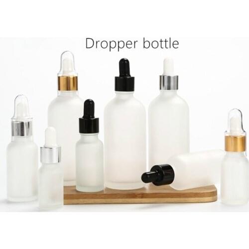 Frost Glass Dropper Bottle Empty 5ml 10ml 15ml 20ml 30ml 50ml 100ml Cosmetic Packaging Container Vials Essential Oil Bottles
