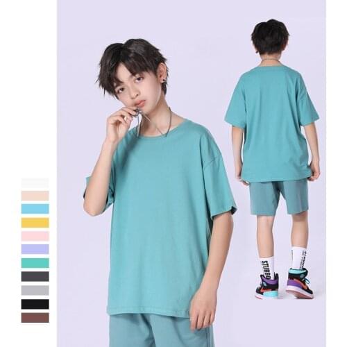 Childrens Summer T-shirt Oversize Boys Girls T Shirt 2021 New Cotton Tops for Kids Clothes Teen Sports T-shirt Boys Costume 10 Y