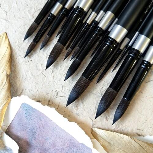 1Pcs Round Pointed Artist Squirrel Hair Paint Brushes Watercolor Brush Pen for Water Color Painting Drawing School Art Supplies