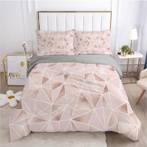 Modern Bedding Sets Duvet Cover Set Quilt/Comforter/Blanket Covers Pillowcase Pink 3D Custom King Double Size Bed Linens