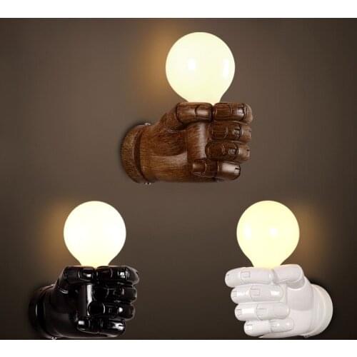 Vintage personality bedside stair balcony wall light hand art lamp