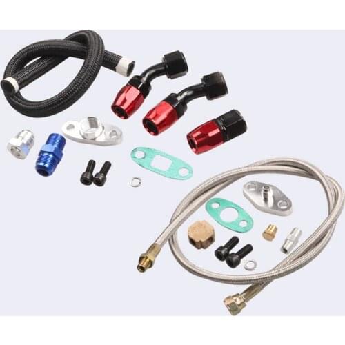 T3 T4 T70 T66 TO 4E Turbine Oil Supply Tubing Kit Adapter Set Car Modification Oil Feed Line Drain Car Repair Turbocharger Tool